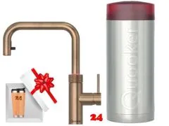 ✅ QUOOKER FLEX SQUARE COMBI (+) B Einhebelmischer Zugauslauf Edelstahl & 100�C Armatur Kochendwasserhahn (COMBI+FXSSST)