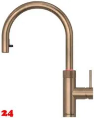 QUOOKER FLEX ROUND Zugauslauf Messing Patina K�chenarmatur mit 5 in 1 Funktion und elektronischer Steuerung (FXRPTB) {NUR Armatur}