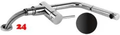 AQUA CUCINA� K�chenarmatur Lago K Classic 45095-S Einhebelmischer Mattschwarz mit Zugauslauf f�r Vorfenstermontage