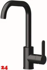 AQUA CUCINA� K�chenarmatur SF1 55505-S Einhebelmischer Mattschwarz mit U-Festauslauf schwenkbar