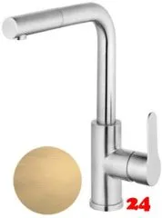 AQUA CUCINA® Küchenarmatur Pure 53835-G Einhebelmischer Brushed Gold PVD mit Zugauslauf schwenkbar AQUA CUCINA® Küchenarmatur Pure 53835-G Einhebelmischer Brushed Gold PVD mit Zugauslauf schwenkbar