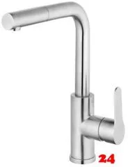 AQUA CUCINA� K�chenarmatur Pure 53835-E Einhebelmischer Edelstahl massiv mit Zugauslauf schwenkbar