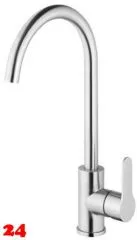 AQUA CUCINA® Küchenarmatur Pure 53820-E Einhebelmischer Edelstahl massiv mit C-Festauslauf schwenkbar AQUA CUCINA® Küchenarmatur Pure 53820-E Einhebelmischer Edelstahl massiv mit C-Festauslauf schwenkbar