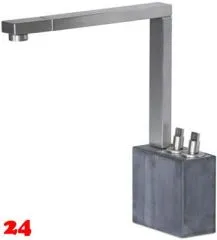 AQUA CUCINA® Küchenarmatur PURE-LOFT Dual Control 53880-BA 2-Hebel Mischer Edelstahl/Basaltoptik mit Festauslauf schwenkbar AQUA CUCINA® Küchenarmatur PURE-LOFT Dual Control 53880-BA 2-Hebel Mischer Edelstahl/Basaltoptik mit Festauslauf schwenkbar