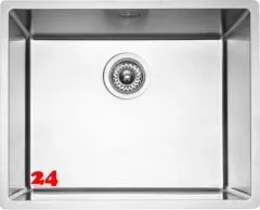 REGINOX K�chensp�le/Edelstahlsp�le Vero 50x40 (L) OKG Einbausp�le Edelstahl 3 in 1 (Einbau, Unterbau, Fl�chenb�ndig) Siebkorb als Stopfenventil