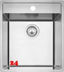 REGINOX K�chensp�le/Edelstahlsp�le Vero 40x40 (L) OKG Hahnlochbank Einbausp�le Edelstahl Siebkorb als Stopfenventil