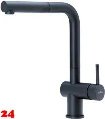 REGINOX K�chenarmatur Cedar Schwarz matt (R31643) Einhebelmischer mit Zugauslauf 360� schwenkbarer Auslauf