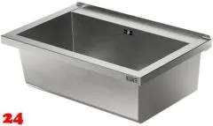 KUNe Arbeits-/ Mehrzweckbecken Alevum 65 KWB25-65 wandh�ngend gekantetes und geschwei�tes Ausgussbecken (Beckentiefe 250mm)