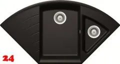 ❎ SCHOCK Kchensple Lotus C 150 Cristadur Nano-Granitsple / Ecksple mit Drehexcenter