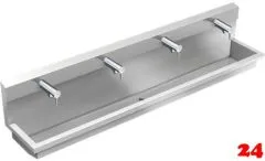 KWC PROFESSIONAL Planox Waschplatzeinheit mit F5L Therm Thermostat Einhebel Waschbatterie PL24ULT f�r Wandmontage Breite 2400mm (3600013132)