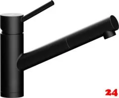SCHOCK K�chenarmatur Altos-S Schwarz Einhebelmischer Oberfl�che: Cristadur� Farbe mit Zugauslauf 120� schwenkbarer Auslauf
