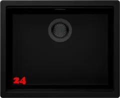 SCHOCK K�chensp�le Kiruna N-100L-U allBlack Cristadur� Nano-Granitsp�le / Unterbausp�le Green Line mit Drehexcenter Black-Edition