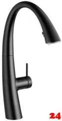 KWC K�chenarmatur Zoe 10.201.025.176FL Einhebelmischer Matt Black mit Geschirrbrause und LEDShine ClickControl (3600015325)