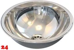 DREILICH Einbau-Waschbecken Pluto 340P-O� Rundbecken Edelstahl poliert ohne �berlauf (3502180007)
