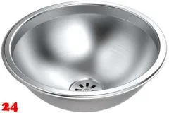 DREILICH Einbau-Waschbecken Pluto 340M-O� Rundbecken Edelstahl matt geb�rstet ohne �berlauf (3502180005)