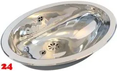 DREILICH Einbau-Waschbecken Jupiter 510P-M� ovales Becken Edelstahl poliert �berlauf rund (3502180206)