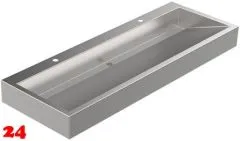 DREILICH Waschrinne 510HB-1600 mit Sch�rze und Hahnlochbank wandh�ngend geschwei�te Konstruktion L�nge 1600mm (3502180183)