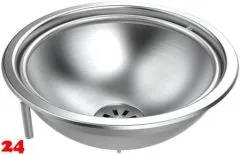DREILICH Spuckbecken mit Sp�lring SA98O Rundbecken Edelstahl matt geb�rstet ohne �berlauf (3504180040)