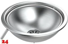 DREILICH Spuckbecken mit Sp�lring SA98U Rundbecken Edelstahl matt geb�rstet ohne �berlauf (3504180134)