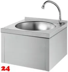 DELABIE Aquarotter Handwaschbecken SXS Edelstahl satiniert fugenlos eingepresstes Rundbecken mit Selbstschlussarmatur und Kniebetätigung Ohne Überlauf (182310) DELABIE Aquarotter Handwaschbecken SXS Edelstahl satiniert fugenlos eingepresstes Rundbecken mit Selbstschlussarmatur und Kniebetätigung Ohne Überlauf (182310)