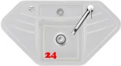 Systemceram KeraDomo VEGA ECK BASIC Keramikspüle / Einbauspüle in Standardfarben für die Küche Systemceram KeraDomo VEGA ECK BASIC Keramikspüle / Einbauspüle in Standardfarben für die Küche