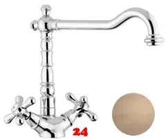 AQUA CUCINA® Küchenarmatur Deco 1060-BR Zweigriffmischer Bronze PVD mit Festauslauf schwenkbar Nostalgieoptik AQUA CUCINA® Küchenarmatur Deco 1060-BR Zweigriffmischer Bronze PVD mit Festauslauf schwenkbar Nostalgieoptik