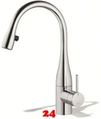 KWC Kchenarmatur EVE 10.121.102.700FL Einhebelmischer Edelstahl massiv mit Zugauslauf Griffposition auswhlbar mit LEDShine (121616)