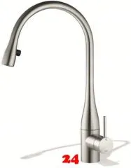 KWC Kchenarmatur EVE 10.121.103.700FL Einhebelmischer Edelstahl massiv mit Zugauslauf Griffposition auswhlbar mit LEDShine (121325)