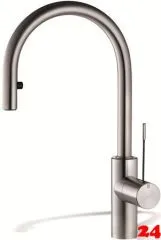 KWC Kchenarmatur Ono 10.151.102.700FL Einhebelmischer Edelstahl massiv mit Zugauslauf Bedienhebel aus Medizinstahl (121496)