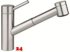 KWC Kchenarmatur Inox 10.271.033.700FL Einhebelmischer Edelstahl massiv mit Zugauslauf mit Brausefunktion (121505)