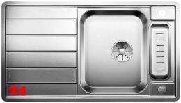 BLANCO Küchenspüle Axis III 5 S-IF Edelstahlspüle / Einbauspüle Flachrand mit Ablaufsystem InFino und Drehknopfventil