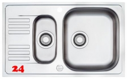 FRANKE Küchenspüle Euroform EFX 651-78 Einbauspüle / Edelstahlspüle mit Einbaurand und Siebkorb als Drehknopfventil
