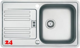 FRANKE Küchenspüle Euroform EFL 614-78-Leinen Einbauspüle / Edelstahlspüle mit Einbaurand Leinenoptik mit Siebkorb als Drehknopfventil