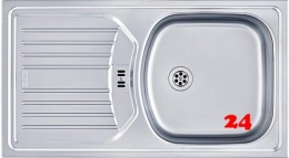 FRANKE Küchenspüle Eurostar ETN 614 Nova Einbauspüle / Edelstahlspüle mit Einbaurand Ablauf mit Gummistopfen