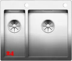 BLANCO Kchensple Claron 340/180-IF/A Edelstahlsple / Einbausple Flachrand mit Ablaufsystem InFino und PushControl