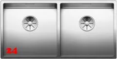 BLANCO Kchensple Claron 400/400-IF Edelstahlsple / Doppelbecken Flachrand mit Ablaufsystem InFino und Handbettigung