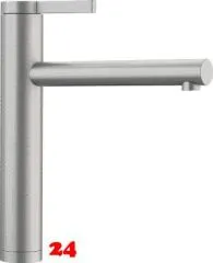 ✅ BLANCO Linee Edelstahl Seidenmatt Einhebelmischer / Spltischarmatur mit Festauslauf 360 schwenkbarer Auslauf