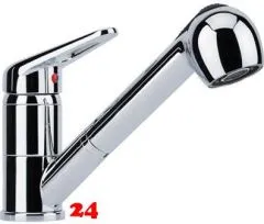 FRANKE Kchenarmatur Novara Plus Einhebelmischer Chrom mit Zugauslauf und Brausefunktion Niederdruck