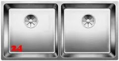 BLANCO Doppelsple Andano 400/400-U Edelstahlsple / Unterbaubecken mit Ablaufsystem InFino und Handbettigung