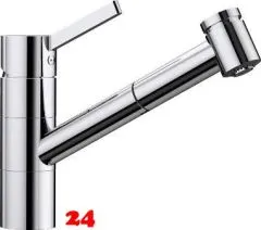 ✅ BLANCO Kchenarmatur Tivo-S-F Chrom Einhebelmischer mit Zugauslauf 120 schwenkbarer Auslauf Vorfenstermontage