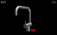 VOLA Kchenarmatur KV1EB-20 Chrom matt Spltischmischer / Eingriffmischer mit Doppelschwenkauslauf Niederdruck