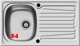 PYRAMIS Küchenspüle SPARTA (86x50) 1B 1D Einbauspüle / Edelstahlspüle Siebkorb als Drehknopfventil