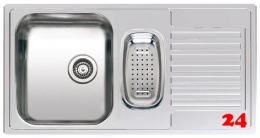 REGINOX Küchenspüle Centurio 1.5 (L) KGOKG Einbauspüle Edelstahl mit Flachrand Siebkorb als Stopfenventil