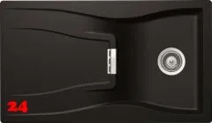 SCHOCK Kchensple Waterfall D-100 Cristadur Nano-Granitsple / Einbausple mit Drehknopfventil