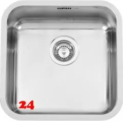 REGINOX Kchensple IB 4040 (L) OKG Einbausple Edelstahl 3 in 1 mit Flachrand Siebkorb als Stopfenventil