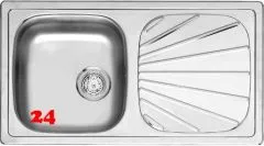 REGINOX Kchensple Beta 10 BAP OKG Einbausple Edelstahl mit Einbaurand Siebkorb als Stopfenventil