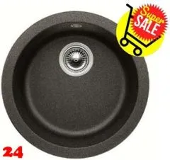 ✅ BLANCO Rundbecken Rondo Silgranit PuraDurII Granitsple / Einbausple mit Siebkorb als Stopfenventil Farbe Anthrazit
