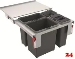 FRANKE Sorter Garbo 60-3 Einbau-Abfallsammler / Mlltrennsystem in 3-fach Trennung Frontauszug