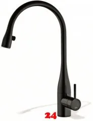 KWC Kchenarmatur EVE 10.121.103.151FL Einhebelmischer Schwarz mit Zugauslauf Griffposition auswhlbar mit LEDShine (122169)