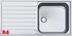 FRANKE Kchensple Argos AGX 211-100 Edelstahlsple Slimtop / Flchenbndig mit Integralablauf und Druckknopfventil